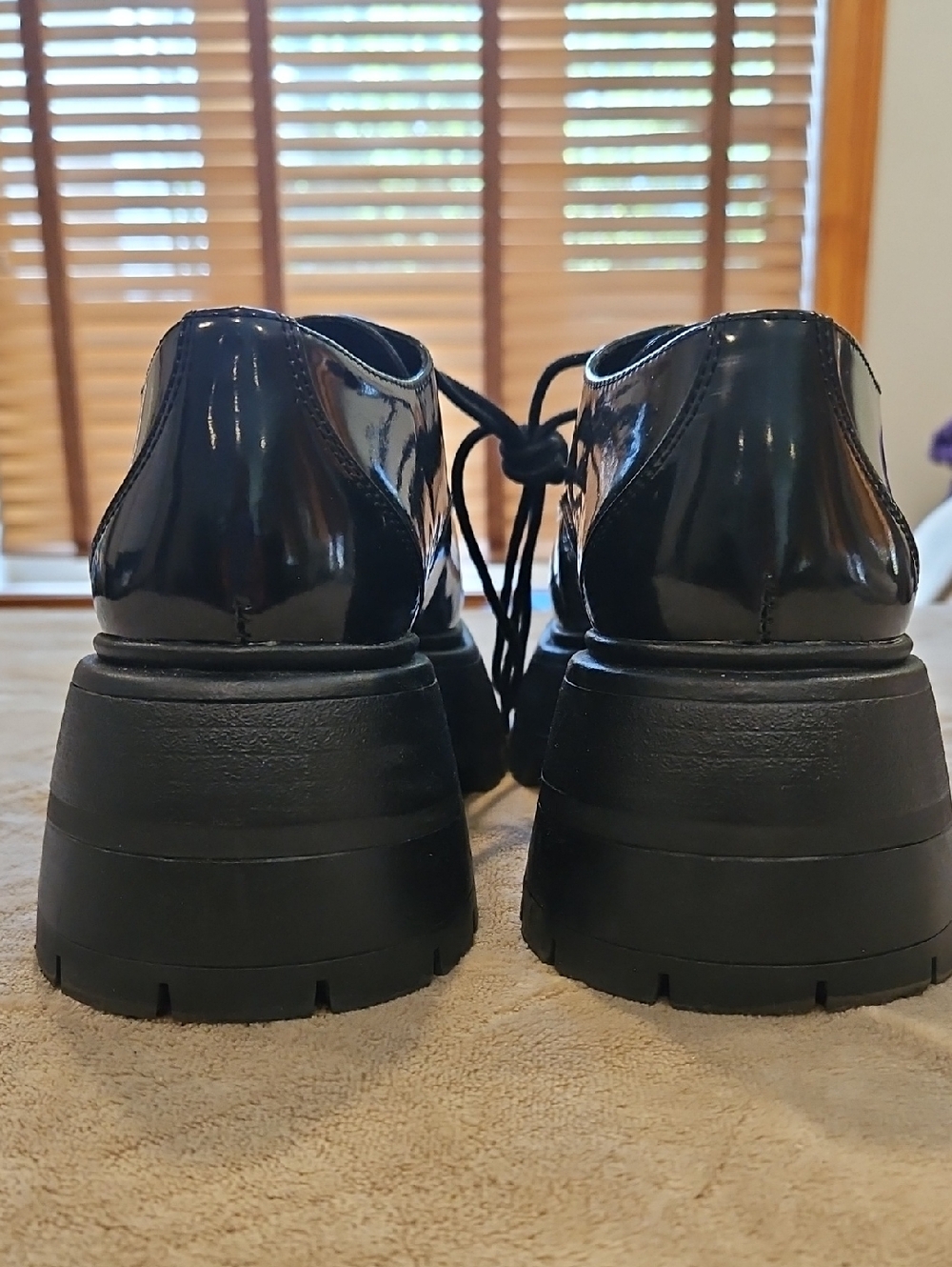 Madden Girl Black Lace-Up Platform Shoes - Picture 4 of 7
